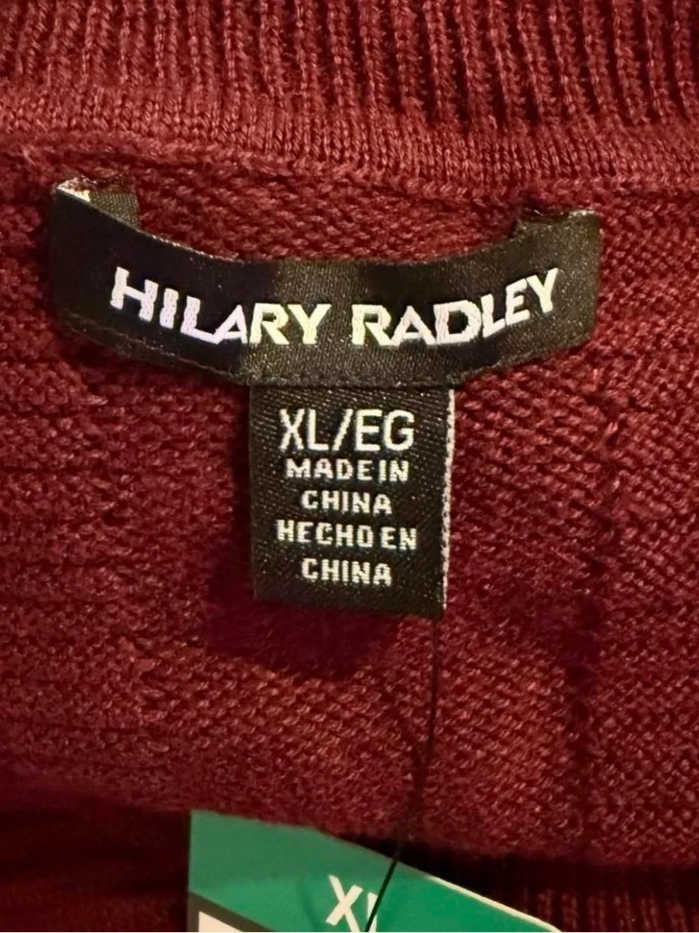 Hilary Radley Burgundy Layered-Look Crewneck Sweater